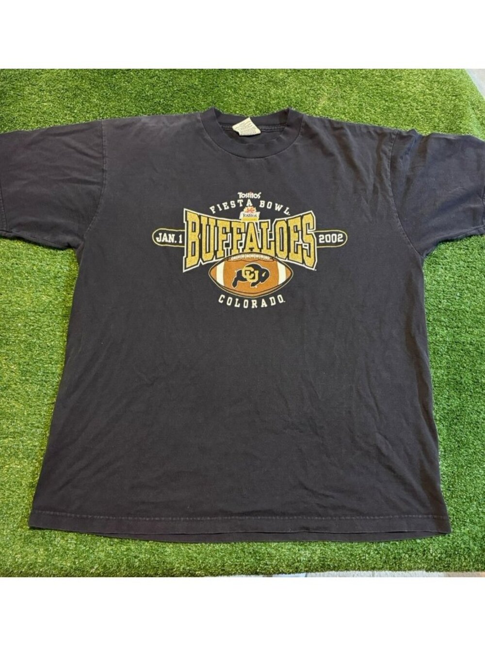 Vintage Colorado Buffaloes shirt mens XL black gold football fiesta bowl Y2K